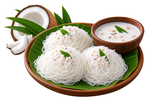 Idiyappam with Coconut Milk